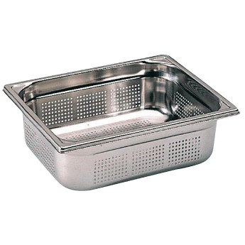 Matfer Bourgeat Stainless Steel Perforated 1/2 Gastronorm Pan 100mm - Click to Enlarge