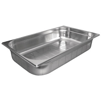Vogue Stainless Steel Perforated 1/1 Gastronorm Pan 200mm - Click to Enlarge