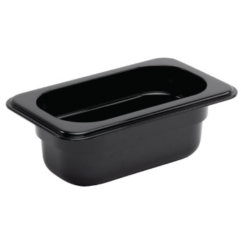 Vogue Polycarbonate 1/9 Gastronorm Container 65mm Black - Click to Enlarge