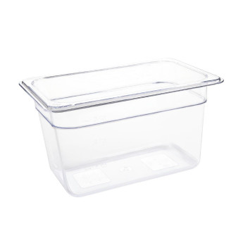 Vogue Polycarbonate 1/4 Gastronorm Container 150mm Clear - Click to Enlarge