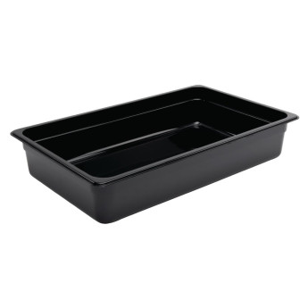 Vogue Polycarbonate 1/1 Gastronorm Container 100mm Black - Click to Enlarge