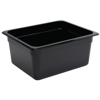Vogue Polycarbonate 1/2 Gastronorm Container 150mm Black - Click to Enlarge