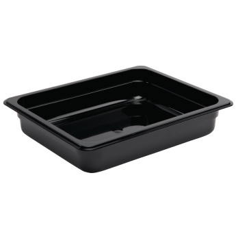 Vogue Polycarbonate 1/2 Gastronorm Container 65mm Black - Click to Enlarge