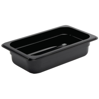 Vogue Polycarbonate 1/4 Gastronorm Container 65mm Black - Click to Enlarge