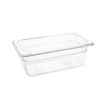 Vogue Polycarbonate 1/4 Gastronorm Container 100mm Clear - Click to Enlarge