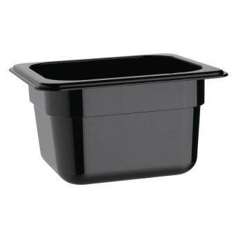 Vogue Polycarbonate 1/6 Gastronorm Container 100mm Black - Click to Enlarge