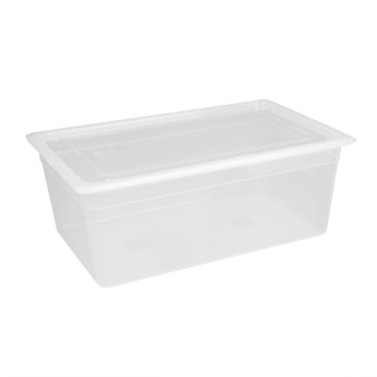 Vogue Polypropylene 1/1 Gastronorm Container with Lid 200mm (Pack of 2) - Click to Enlarge