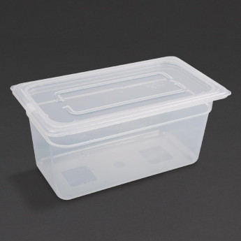 Vogue Polypropylene 1/3 Gastronorm Container with Lid 150mm (Pack of 4) - Click to Enlarge