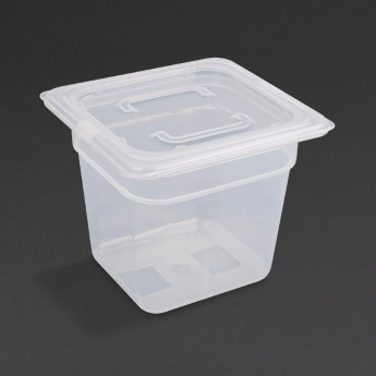 Vogue Polypropylene 1/6 Gastronorm Container with Lid 150mm (Pack of 4) - Click to Enlarge
