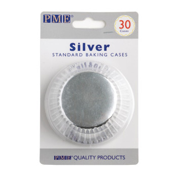 PME Cupcake Baking Cases Silver (Pack of 30) - Click to Enlarge