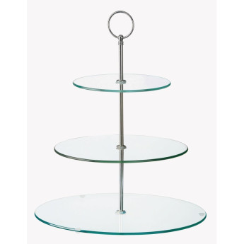 Glass Three Tiered Afternoon Tea Cake Stand - Click to Enlarge