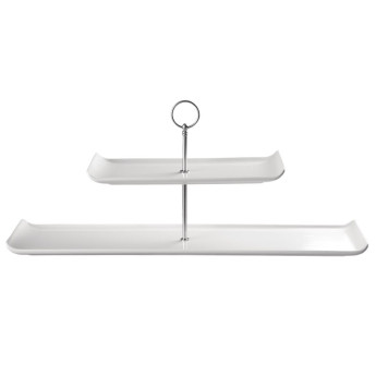 Churchill 2 Tier Rectangular Plate Tower 560mm (Pack of 2) - Click to Enlarge
