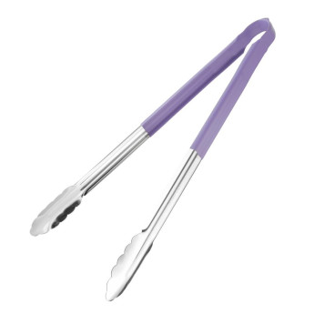 Hygiplas Colour Coded Serving Tong Purple - 405mm - Click to Enlarge