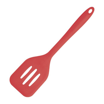 Vogue Silicone Flexible Slotted Spatula Red 31cm - Click to Enlarge