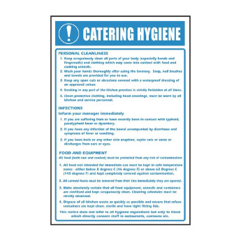 Vogue Catering Hygiene Guidelines Sign - Click to Enlarge