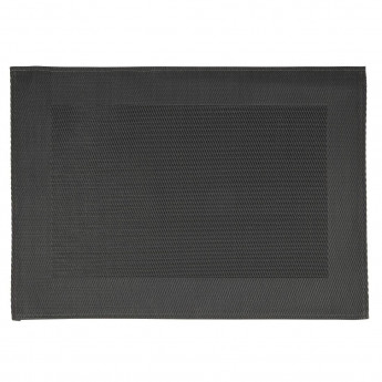 APS PVC Placemat Fine Band Frame Black (Pack of 6) - Click to Enlarge