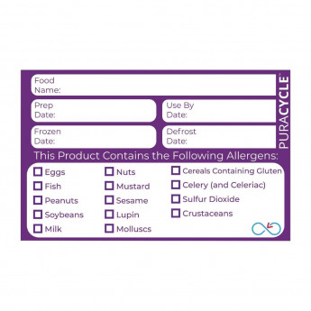 Puracycle Reusable Allergen Labels (Pack of 20) - Click to Enlarge