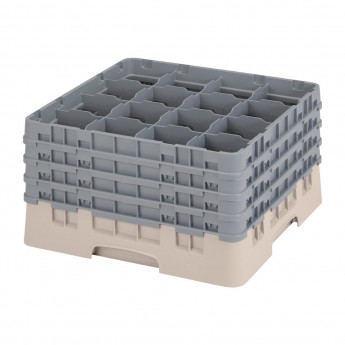 Cambro Camrack Beige 16 Compartments Max Glass Height 238mm - Click to Enlarge