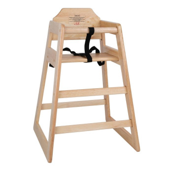 Bolero Wooden Highchair Natural Finish - Click to Enlarge