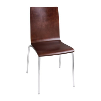 Bolero Square Back Side Chair Dark Chocolate Finish (Pack of 4) - Click to Enlarge
