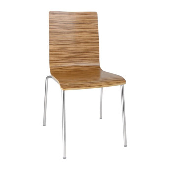 Bolero Square Back Side Chair Zebrano (Pack of 4) - Click to Enlarge
