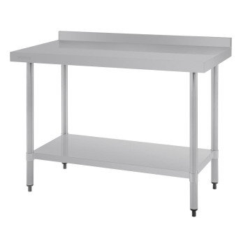 Vogue Stainless Steel Prep Table with Upstand 1200mm - Click to Enlarge