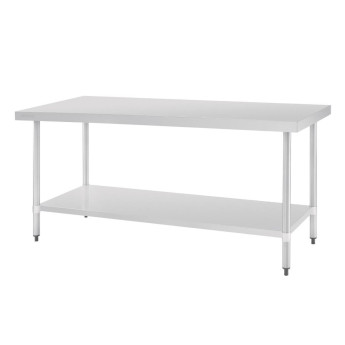 Vogue Stainless Steel Table without Upstand 700(D)mm - Click to Enlarge