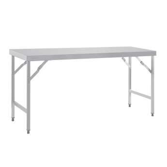 Vogue Stainless Steel Folding Table 600(D)mm - Click to Enlarge