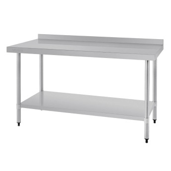 Vogue Stainless Steel Prep Table with Upstand 1500mm - Click to Enlarge