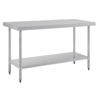 Vogue Stainless Steel Prep Table without Upstand 600(D)mm - Click to Enlarge