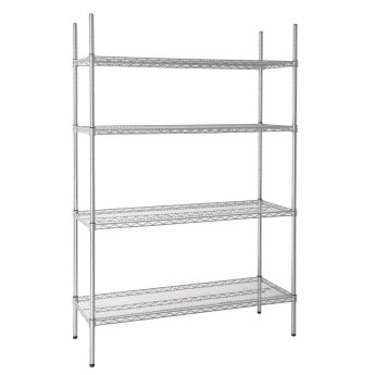 Vogue 4 Tier Wire Shelving Kit 1220x460mm - Click to Enlarge