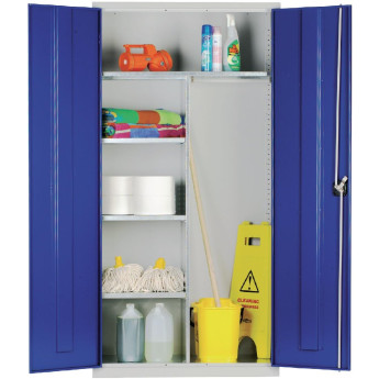 Janitorial Cupboard Grey Blue Doors - Click to Enlarge