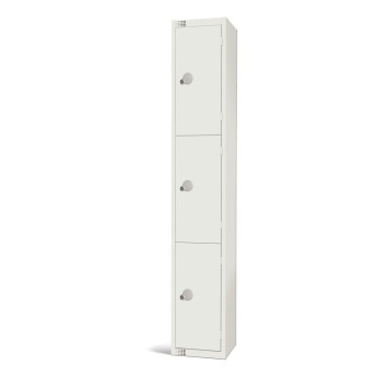 Elite Three Door 300mm Deep Lockers White - Click to Enlarge