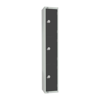 Elite Three Door 300mm Deep Lockers Graphite Grey - Click to Enlarge