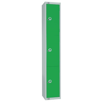Elite Three Door 450mm Deep Lockers Green - Click to Enlarge