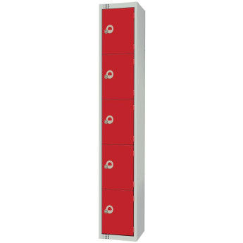 Elite Five Door 450mm Deep Lockers Red - Click to Enlarge