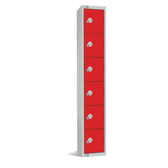 Elite Six Door 450mm Deep Lockers Red - Click to Enlarge