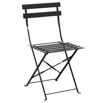 Bolero Black Pavement Style Steel Chairs (Pack of 2) - Click to Enlarge
