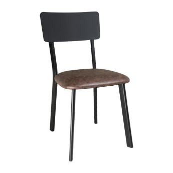 Bolero Metal & PU Side Chairs Vintage Mocha (Pack 4) - Click to Enlarge