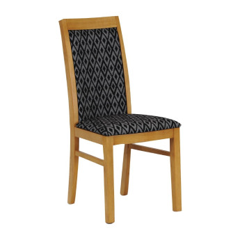 Brooklyn Padded Back Soft Oak Dining Chair with Black Diamond Padded Seat and Back (Pack of 2) - Click to Enlarge