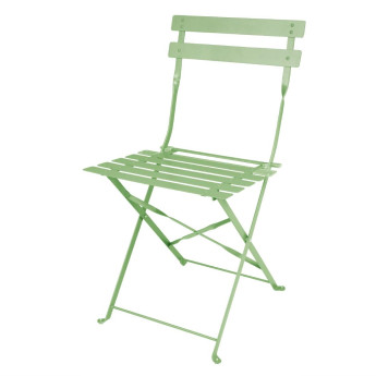 Bolero Pavement Style Steel Folding Chairs Light Green (Pack of 2) - Click to Enlarge