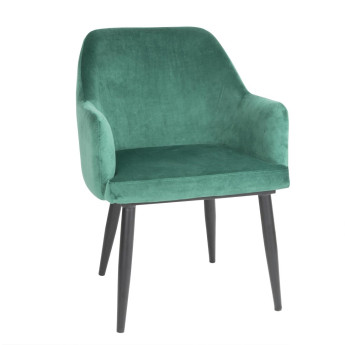 Bolero Lia Velvet Set of 2 Chairs - Dark Green - Click to Enlarge
