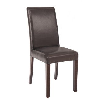 Bolero Faux Leather Dining Chairs Dark Brown (Pack of 2) - Click to Enlarge