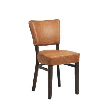 Oregon Wenge Wood and Faux Leather Dining Chair Tan (Pack of 2) - Click to Enlarge