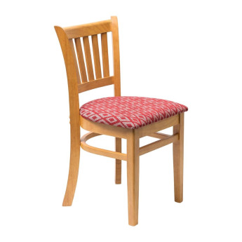 Manhattan Soft Oak Dining Chair with Red Diamond Padded Seat (Pack of 2) - Click to Enlarge