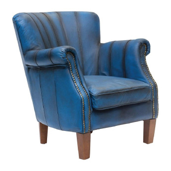 Lancaster Leather Chair Blue - Click to Enlarge
