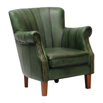 Lancaster Leather Chair Green - Click to Enlarge
