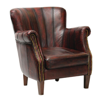 Lancaster Leather Chair Red - Click to Enlarge