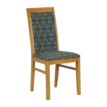 Brooklyn Padded Back Soft Oak Dining Chair with Green Diamond Padded Seat and Back (Pack of 2) - Click to Enlarge
