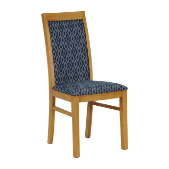 Brooklyn Padded Back Soft Oak Dining Chair with Blue Diamond Padded Seat and Back (Pack of 2) - Click to Enlarge